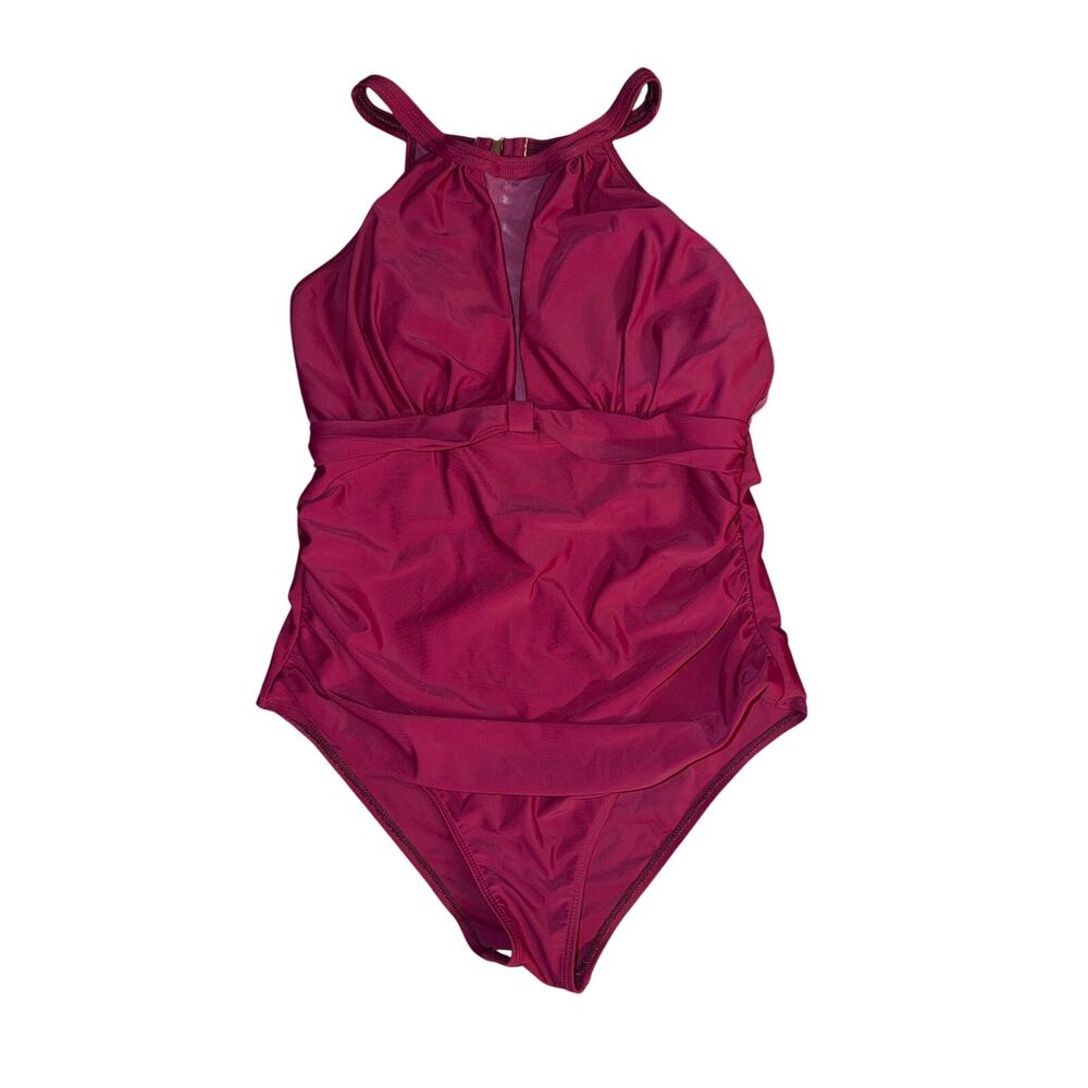 Tempt Me Women One Piece Burgundy Swimsuit - Size: Medium